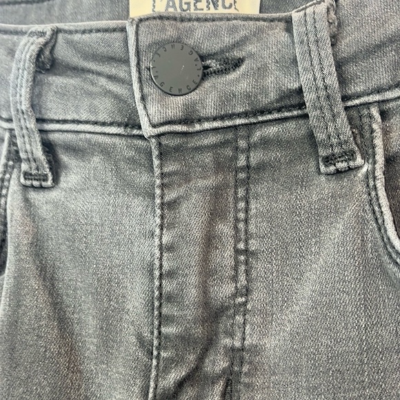 L'AGENCE Margot Coal Destruct High Rise Ankle Skinny Jeans - Picture 5 of 11